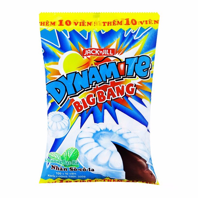 Kẹo dynamite Vị Bạc Hà nhân socola gói 330 gam