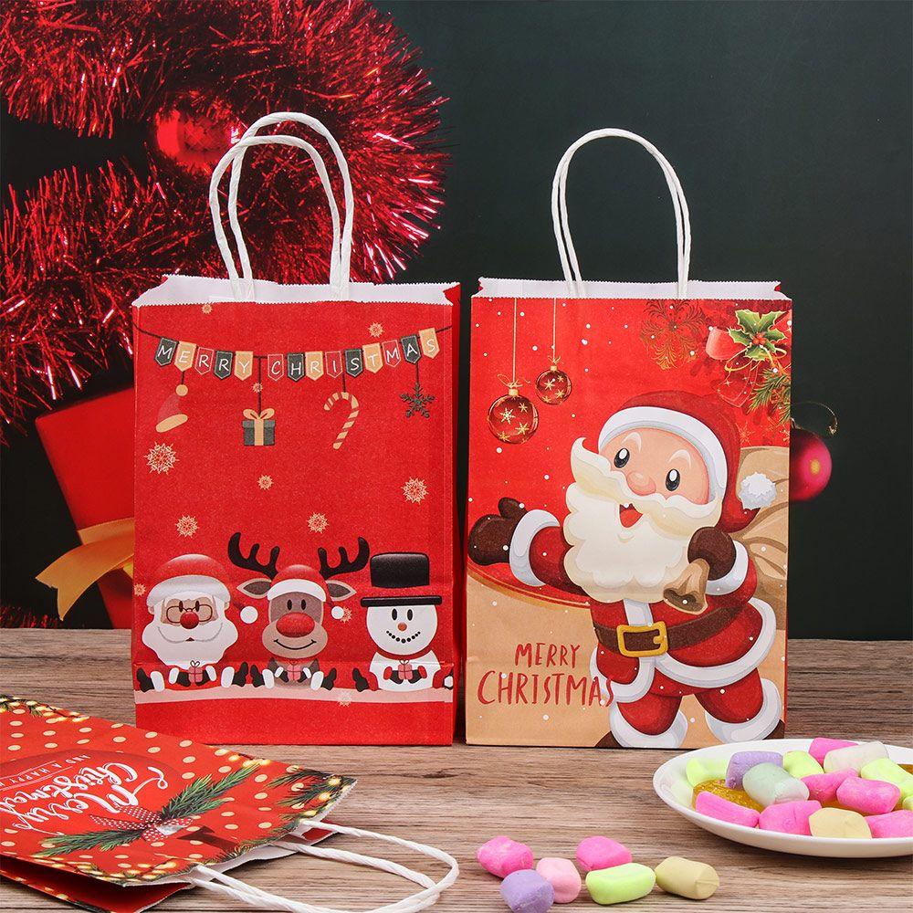 LAKAMIER Set 6 Túi Giấy Đựng Quà Giáng Sinh Dễ Thương