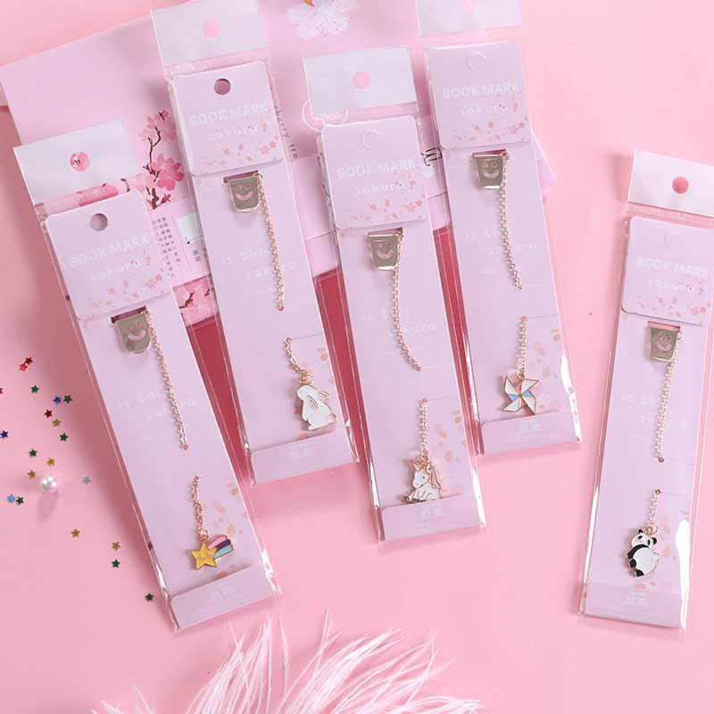 Thẻ Đánh Dấu Trang Sách Bằng Kim Loại Họa Tiết Hoạt Hình Jp5