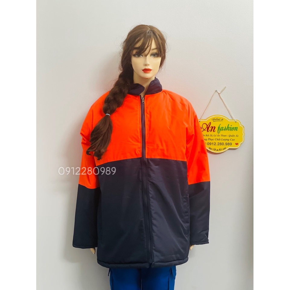 Áo bảo hộ dùng trong kho lạnh âm 35 độ có phản quang mặc siêu ấm_ Hình chụp thật