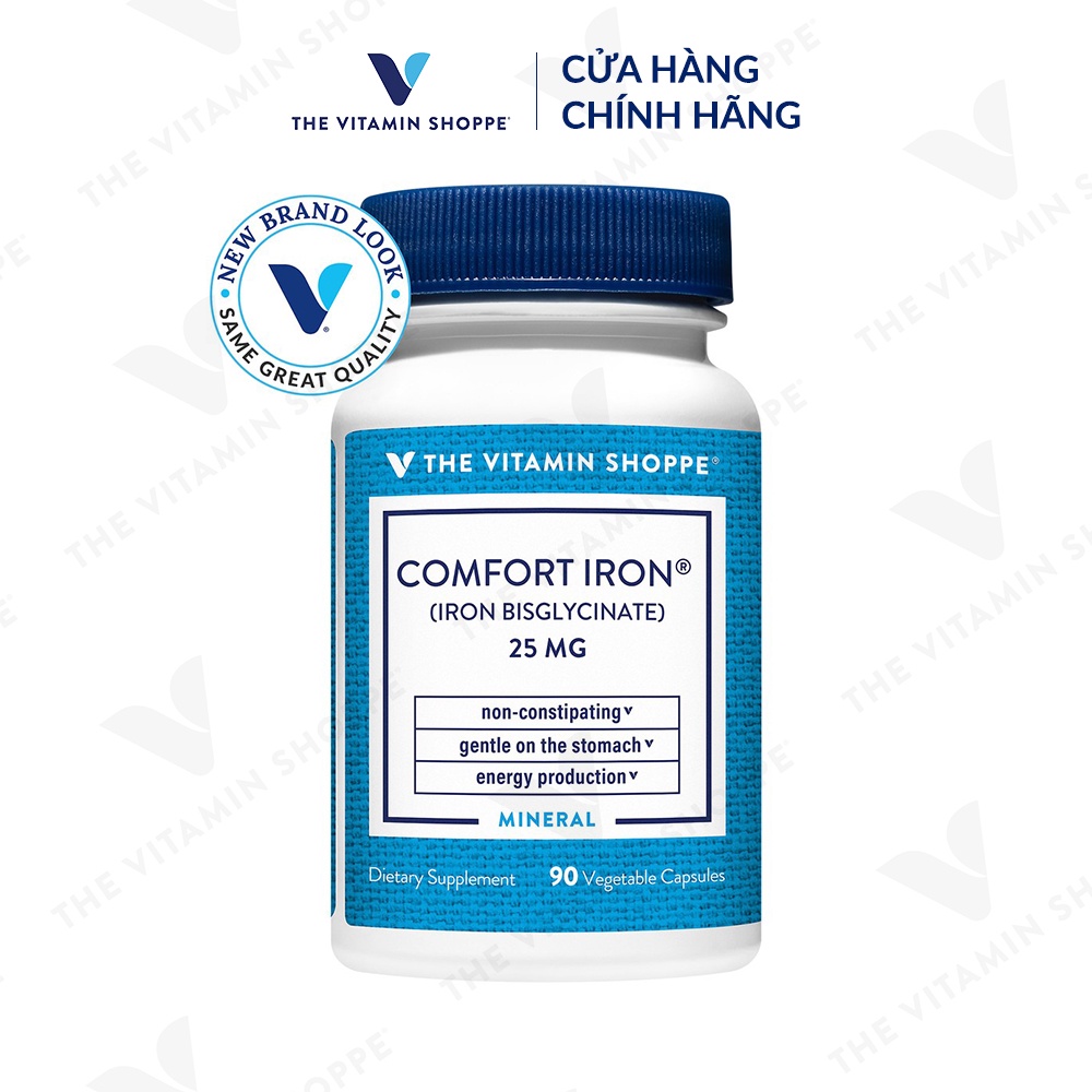 Viên uống sắt bổ máu THE VITAMIN SHOPPE Comfort Iron 90 viên