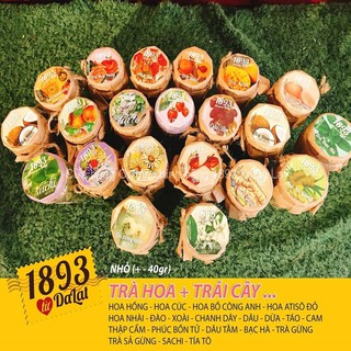 Trà hoa, trà trái cây, thảo mộc hũ nhựa nhỏ 25-40g thương hiệu 1893 Đà Lạt nhiều hương vị, tốt cho sức khỏe