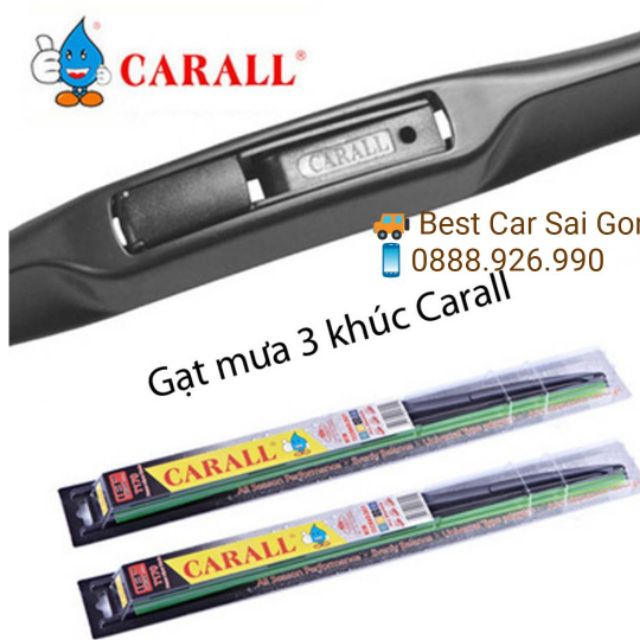 Bộ gạt mưa cao cấp 3 khúc Carall - 2 cây ( Quà tặng mua 2 cặp)