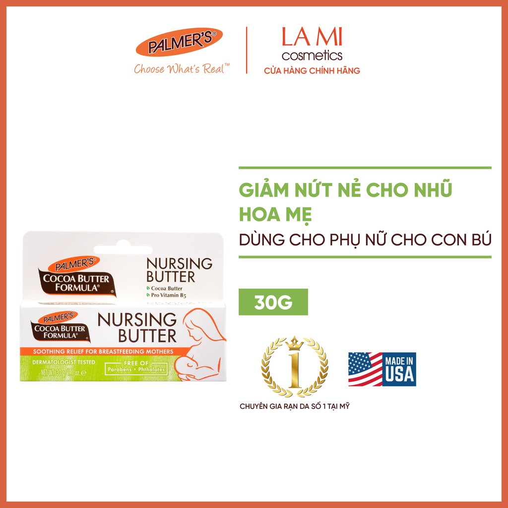 Kem ngăn ngừa nứt nẻ và giảm đau đầu ti Palmers 30g nhập khẩu