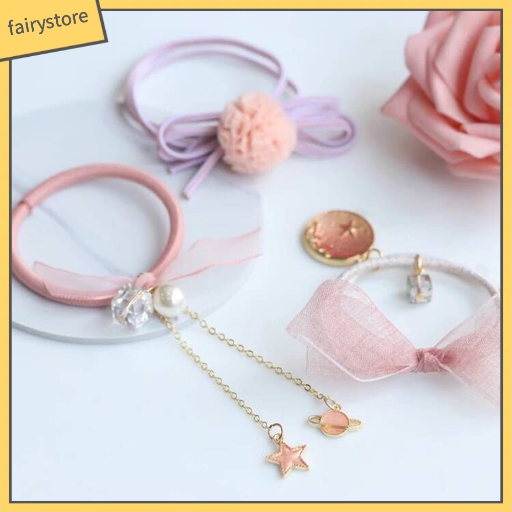 Set 9 Dây Cột Tóc Nhiều Kiểu Xinh Xắn Dễ Thương Cho Nữ