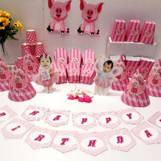 Set sinh nhật nhiều chủ đề cho bé trai và gái- heo, chó, gà, chuột