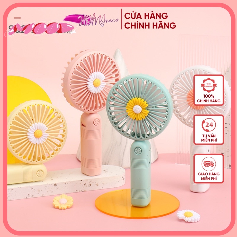 Quạt Hoa Cúc Cầm Tay Mini dễ thương