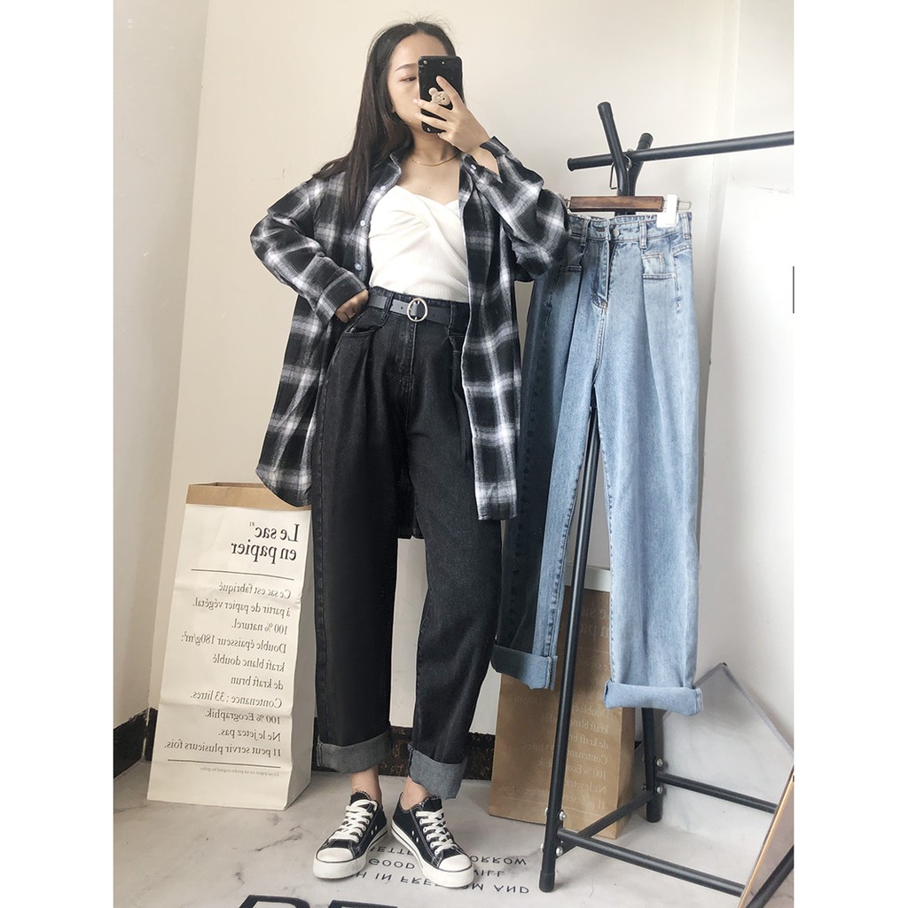 Áo sơ mi kẻ caro Flannel Form Unisex phù hợp cho nam nữ