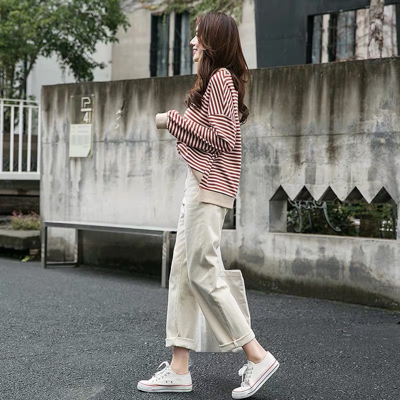 Quần Jeans ống rộng cạp cao Style năng động nhiều màu  - Có ảnh thật