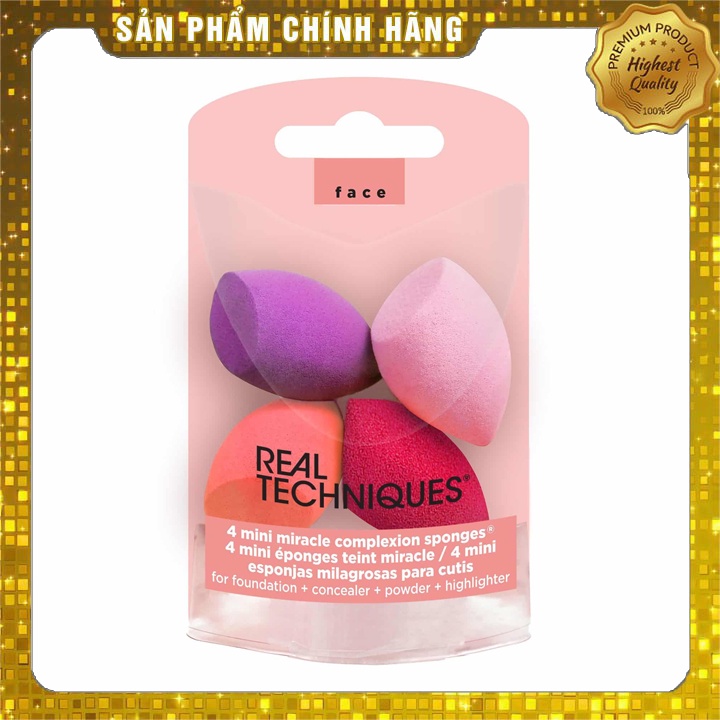 Set 4 Bông Mút Real Techniques 4 Mini Miracle Complexion Sponges (4 pcs)