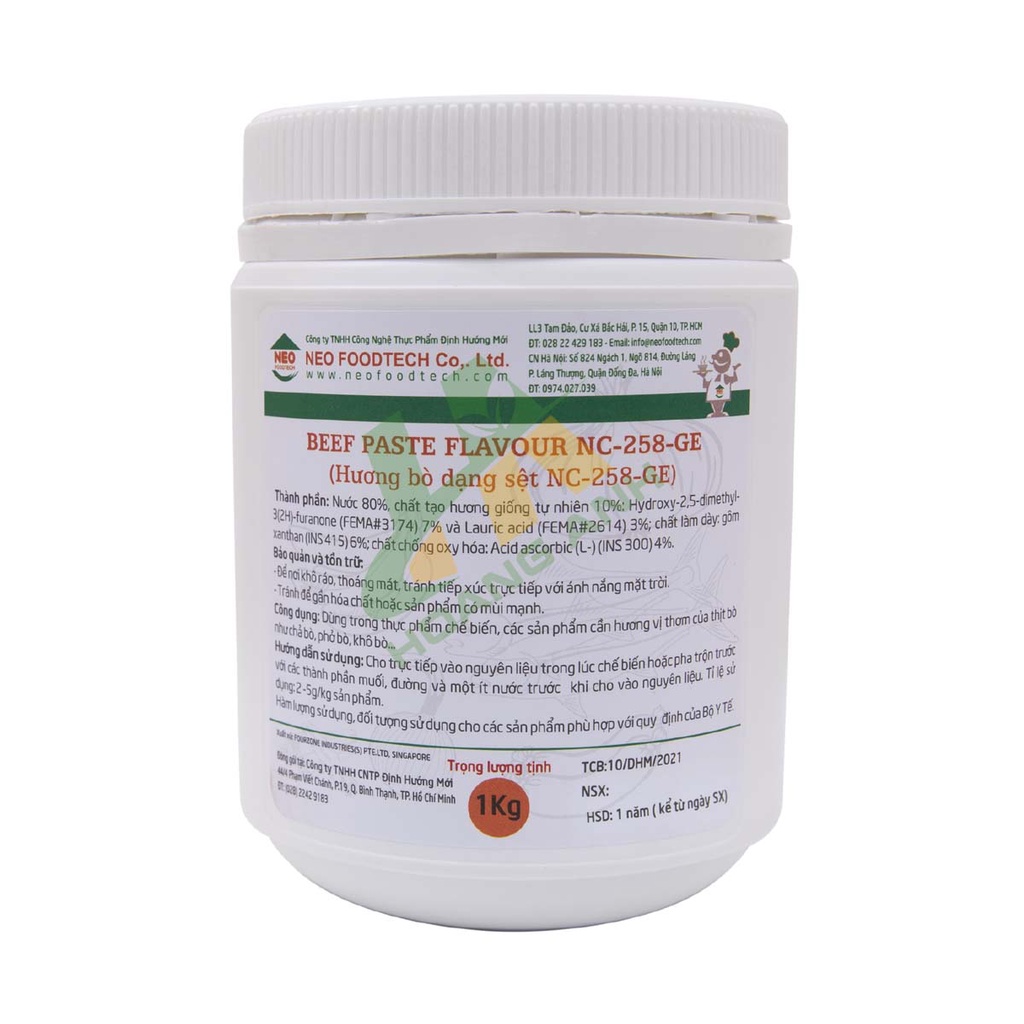 Hương bò dạng sệt NEO - Tạo mùi hương bò tự nhiên cho giò bò, chả bò, bò viên, nước phở,... - Beef Paste Flavor 258GE