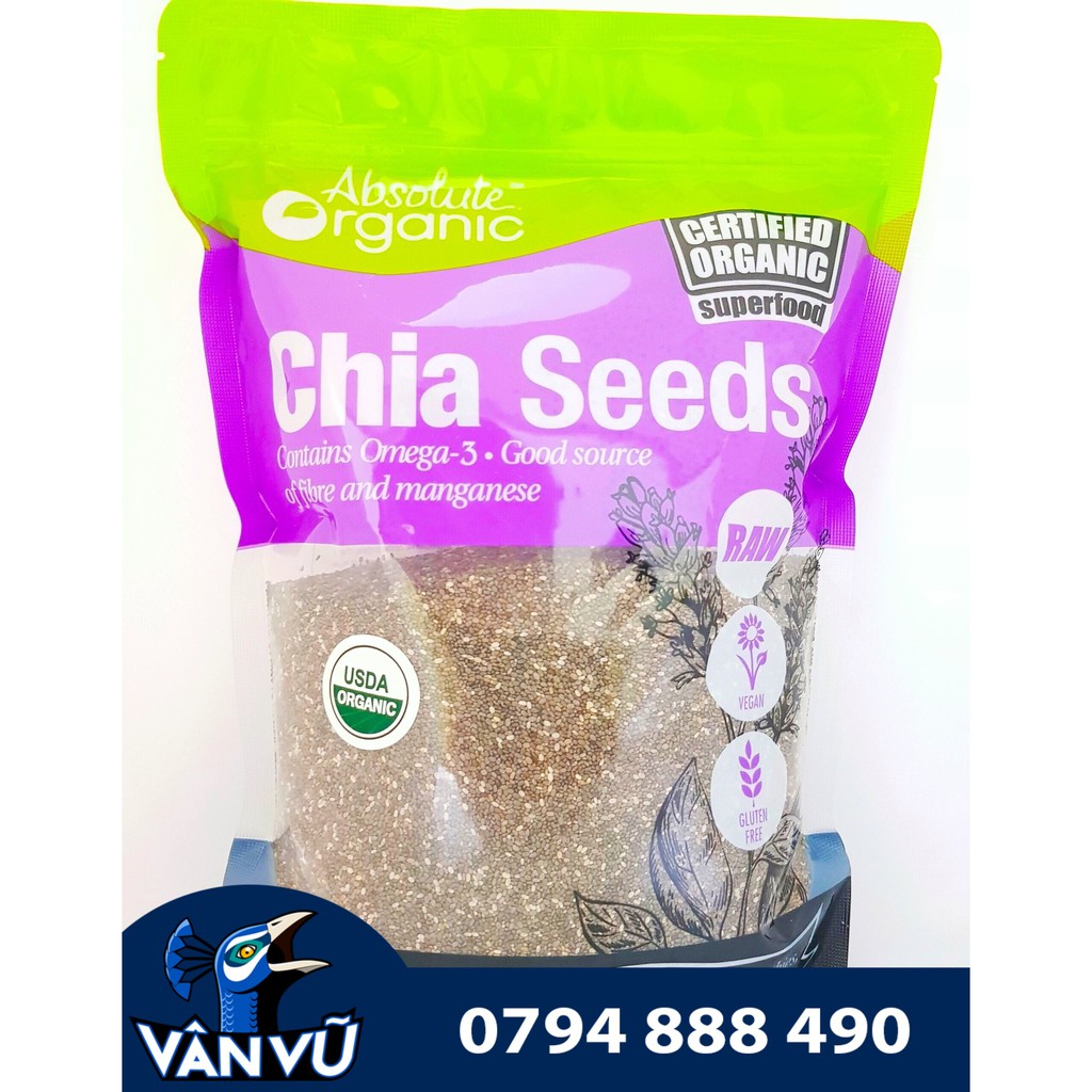 Hạt Chia Tím Úc Chia Seeds Absolute Organic 1Kg Chính Hãng