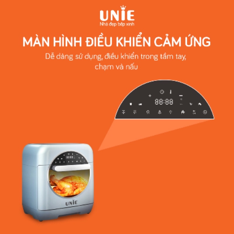 [Chính Hãng] Nồi chiên không dầu hơi nước 15 lít cao cấp UNIE Steam Color, lỗi 1 đổi 1, bảo hành 24 tháng toàn quốc