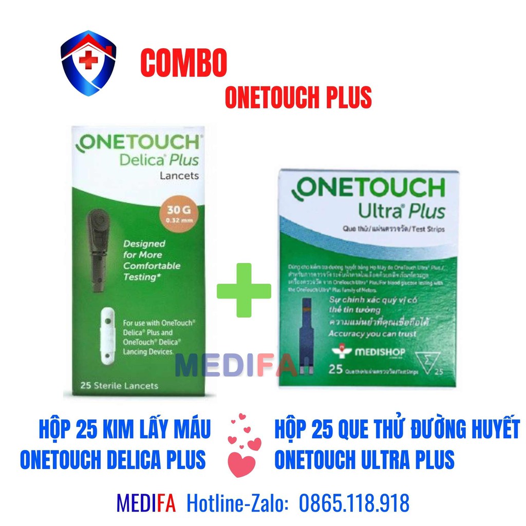 ✨ COMBO 🔸 GIÁ SỈ ✨ Que thử đường huyết One Touch Ultra Plus 💎 Kim lấy máu One Touch Delica Plus ✨ Nhập khẩu chính hãng