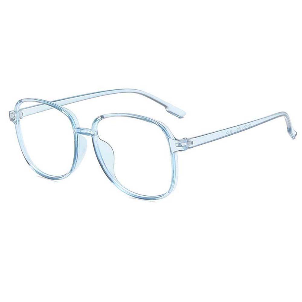 Mắt Kính Gọng Vuông Tròng Lục Giác Màu Đen Chống Bức Xạ Phong Cách Hàn Quốc Cho Nữ