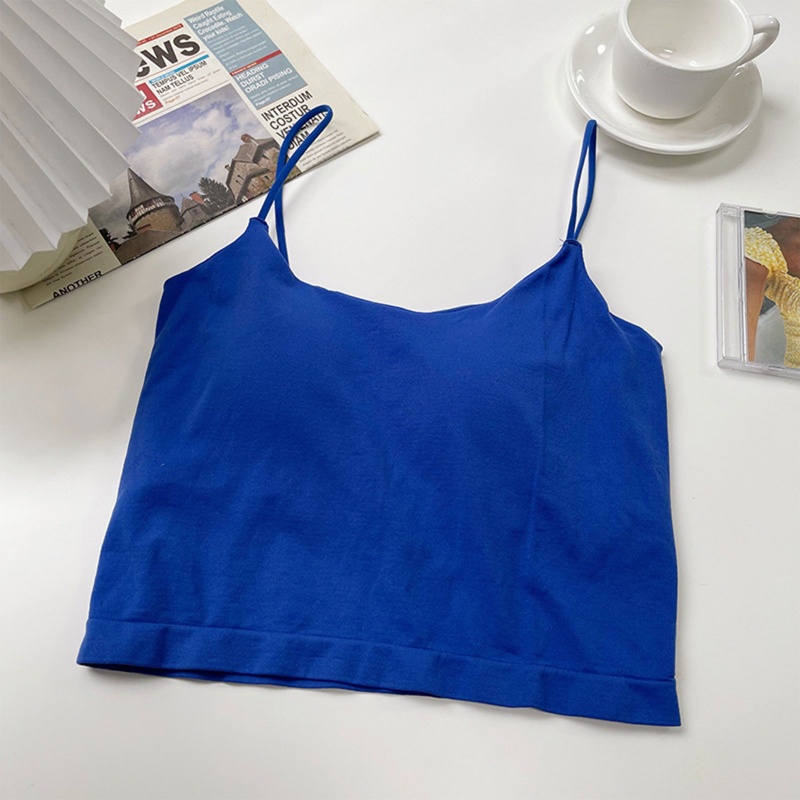 Áo Lót Thể Thao Không Tay Có Đệm Phong Cách Hàn Quốc Thời Trang Mùa Hè Dành Cho Nữ