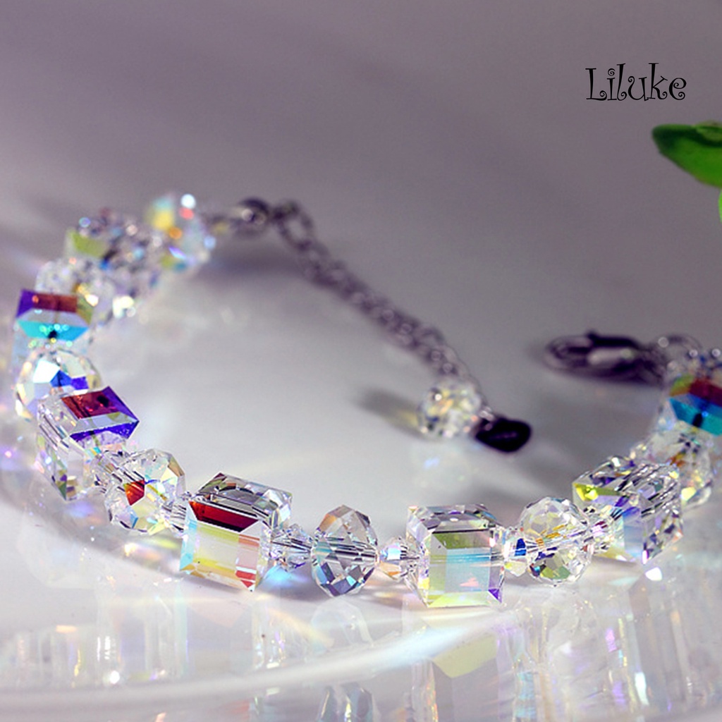 Vòng Tay Hợp Kim Đính Đá Nhiều Màu Trang Trí Xinh Xắn Cho Nữ