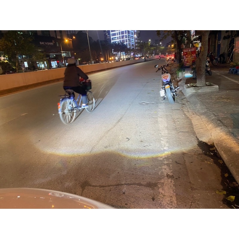 Đèn pha led bi cầu T2 bản pro mới nhất kính ánh tím lắp ô tô xe máy. ông trùm phân khúc bóng led bi cầu mini