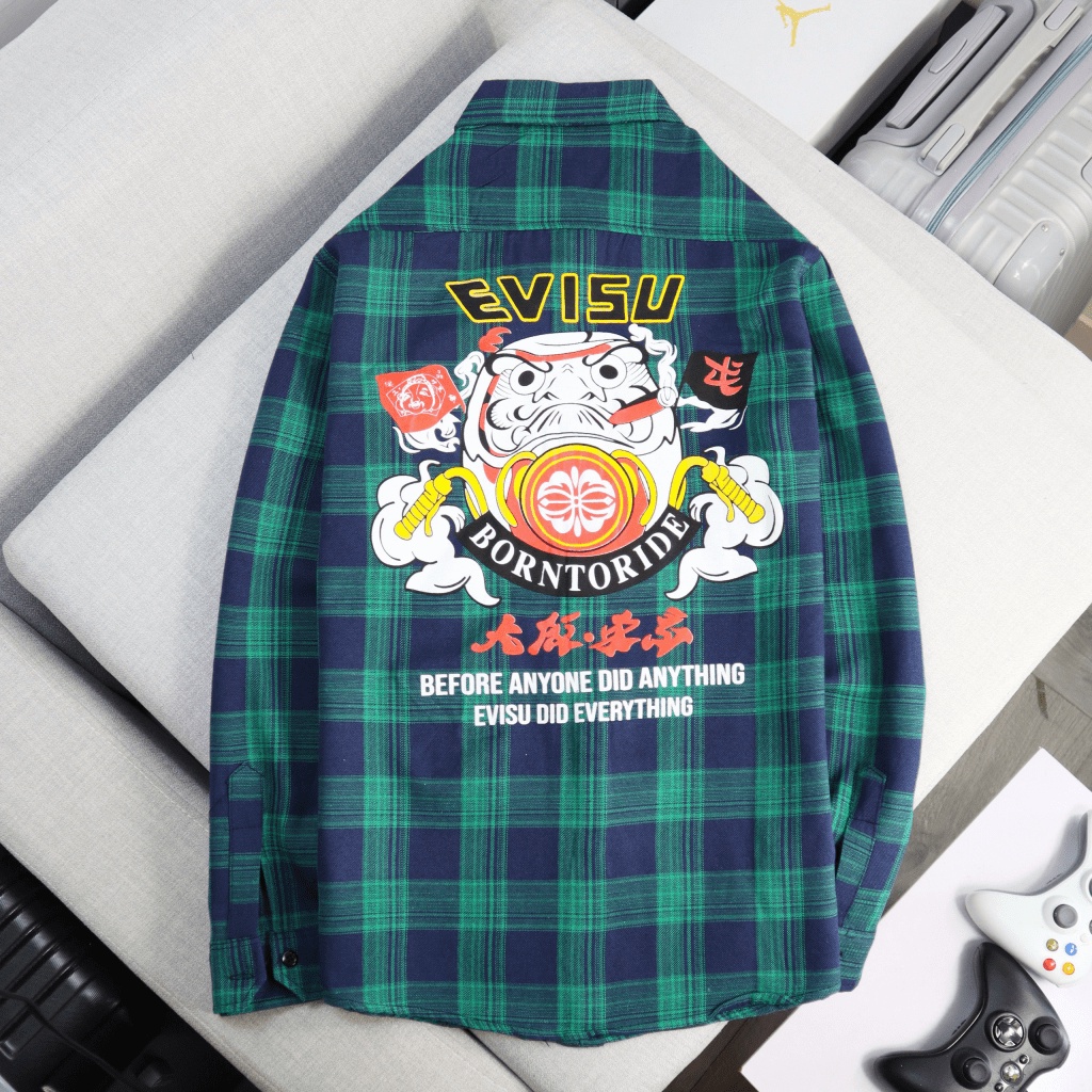 ÁO KHOÁC SƠ MI NAM CARO EVISUS BORNTORIDE CHẤT VẢI CARO NỈ MỀM MỊN MÁT SIÊU HOT Hland1