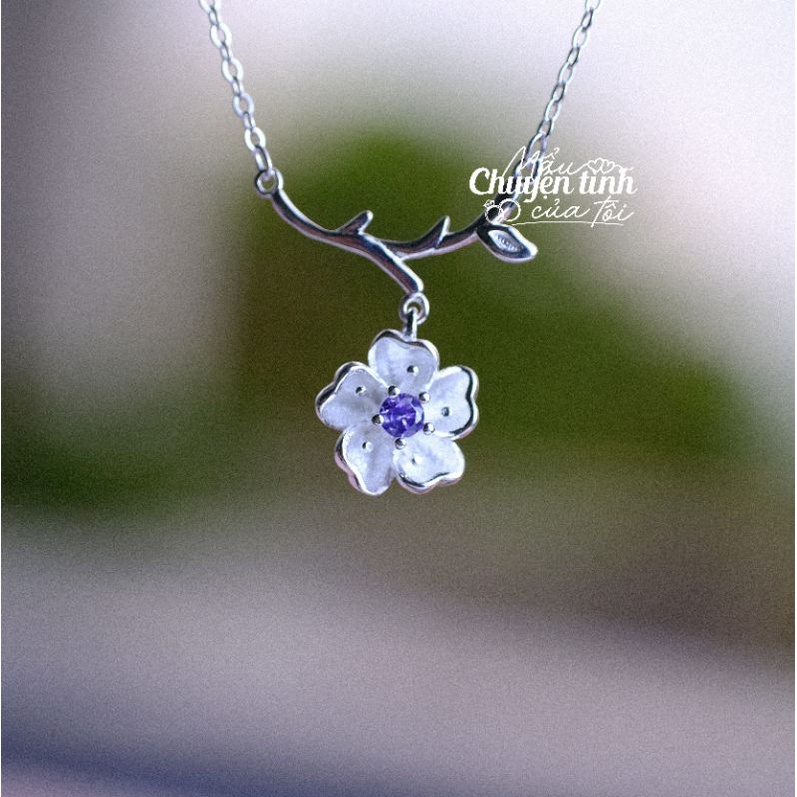 Dây chuyền Sakura - Dây chuyền bạc  - Tặng hộp nhung và khăn lau bạc  Fullbox - Mẩu chuyện tình của tôi