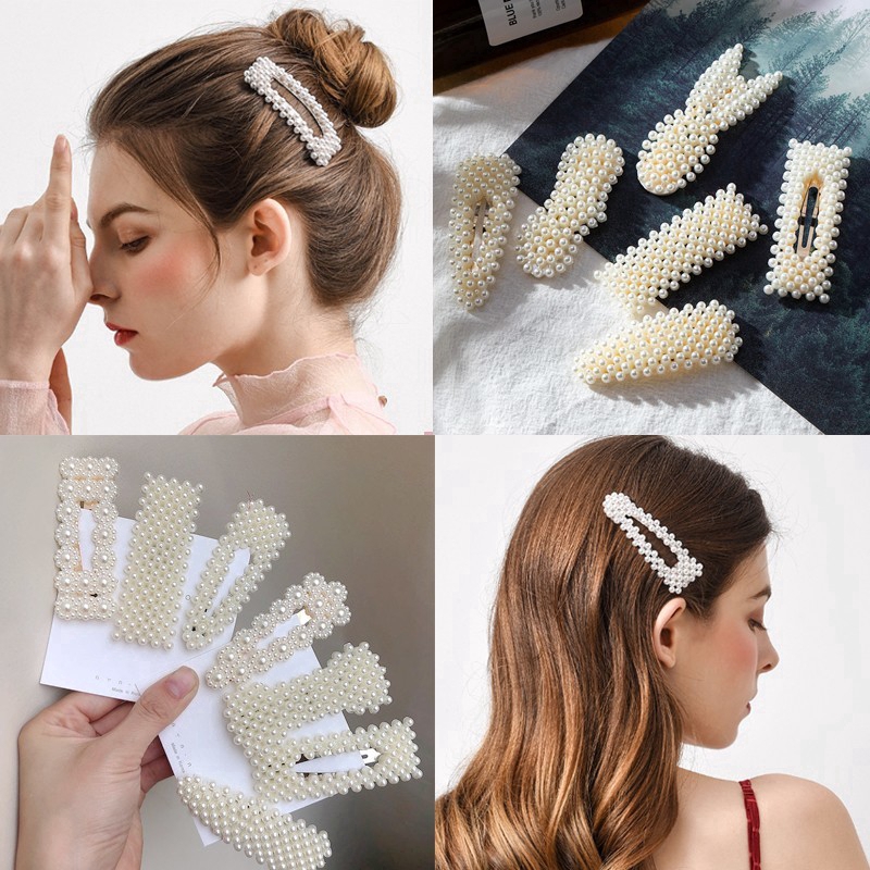 Kẹp tóc ngọc trai kiểu Hàn Quốc