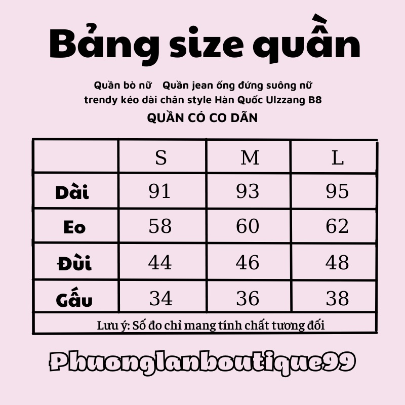 Quần bò nữ  Quần jean ống đứng suông nữ trendy kéo dài chân style Hàn Quốc Ulzzang B8