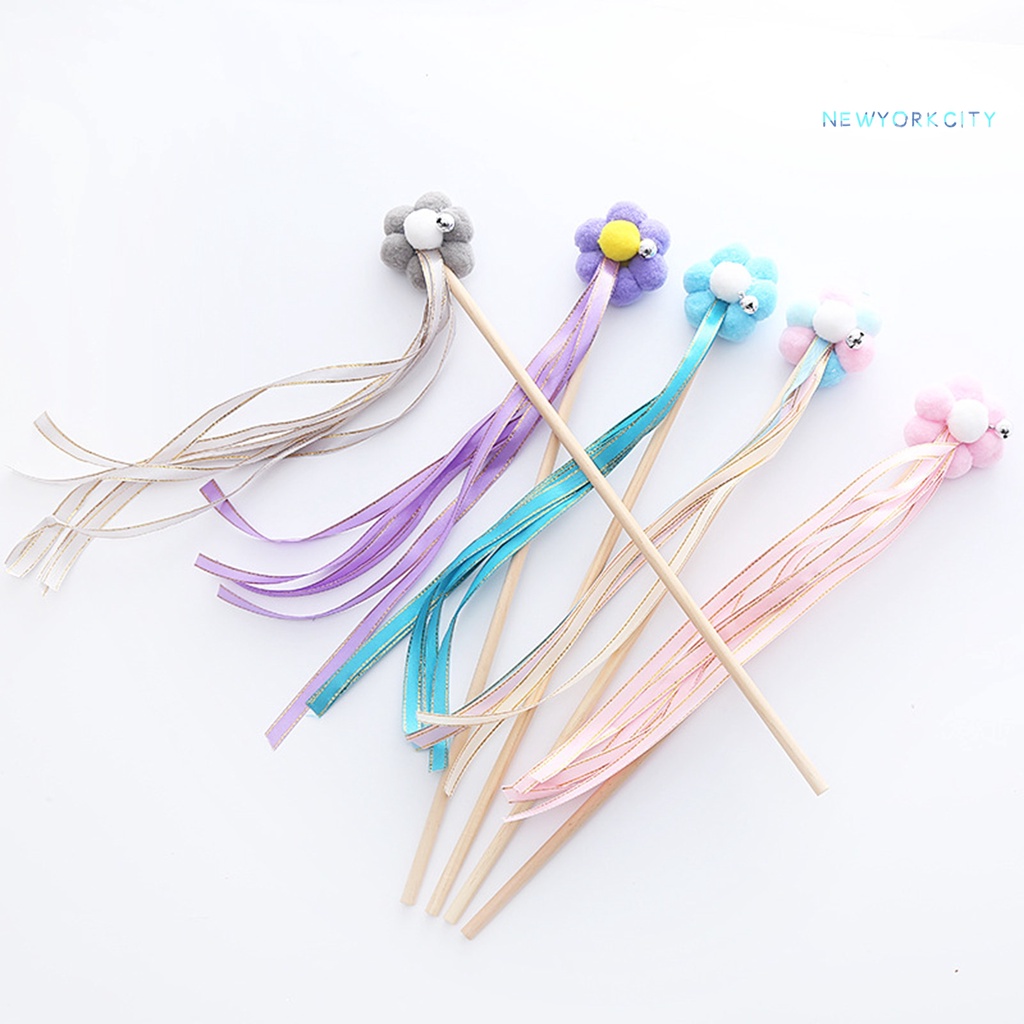 Gậy Trêu Chọc Ghẹo Tương Tác Với Dây Ruy Băng Đồ Chơi Cho Mèo