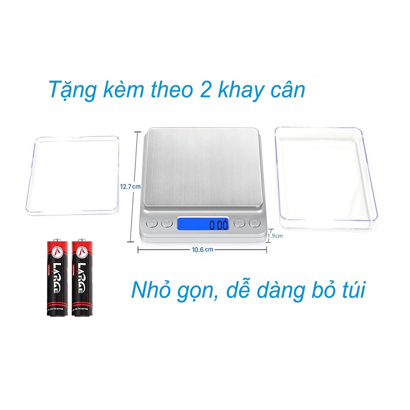 Cân tiểu ly điện tử nhà bếp I-2000 3Kg mặt cân thép