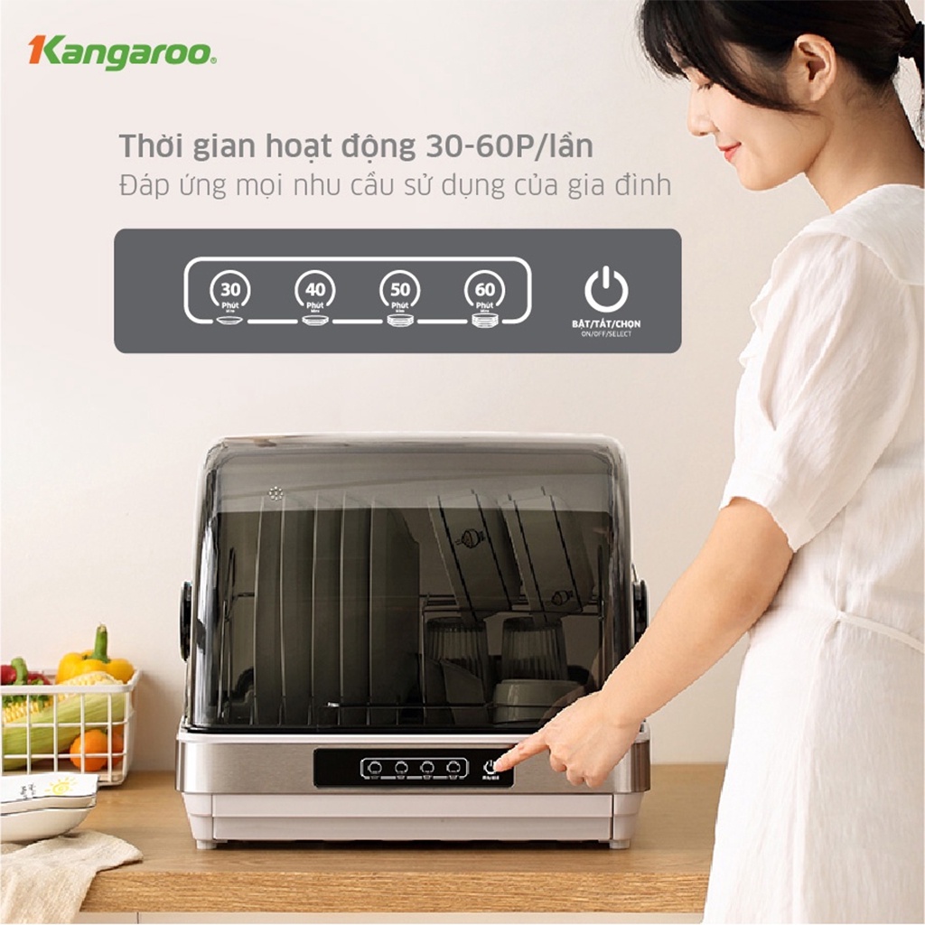 Máy Sấy Bát Đĩa Kangaroo - Tủ Sấy Bát - Máy Sấy Bát Tiệt Trùng Có Tia UV Khử Khuẩn 99% Bảo Vệ Sức Khỏe Gia Đình