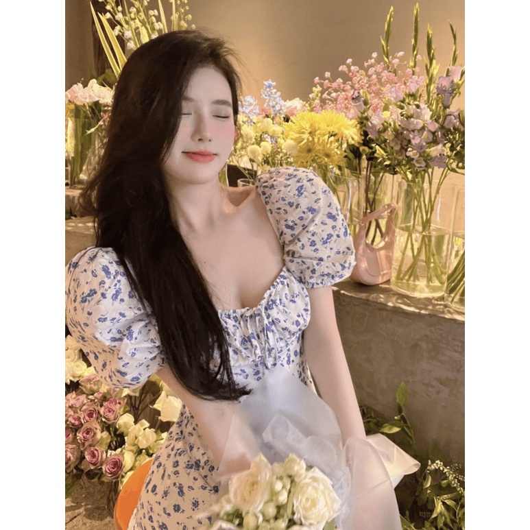 ĐẦM LỤA NỮ XẺ ĐÙI DÁNG DÀI TIỂU THƯ CÔNG CHÚA HÀNG THIẾT KẾ CỰC XINH PU