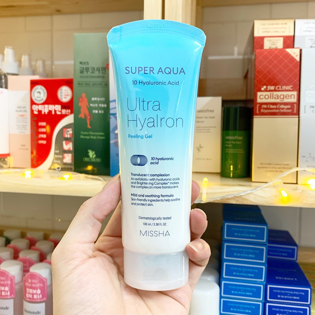 Gel tẩy tế bào chết MISSHA Super Aqua Ultra Hyalron Peeling Gel 100ml