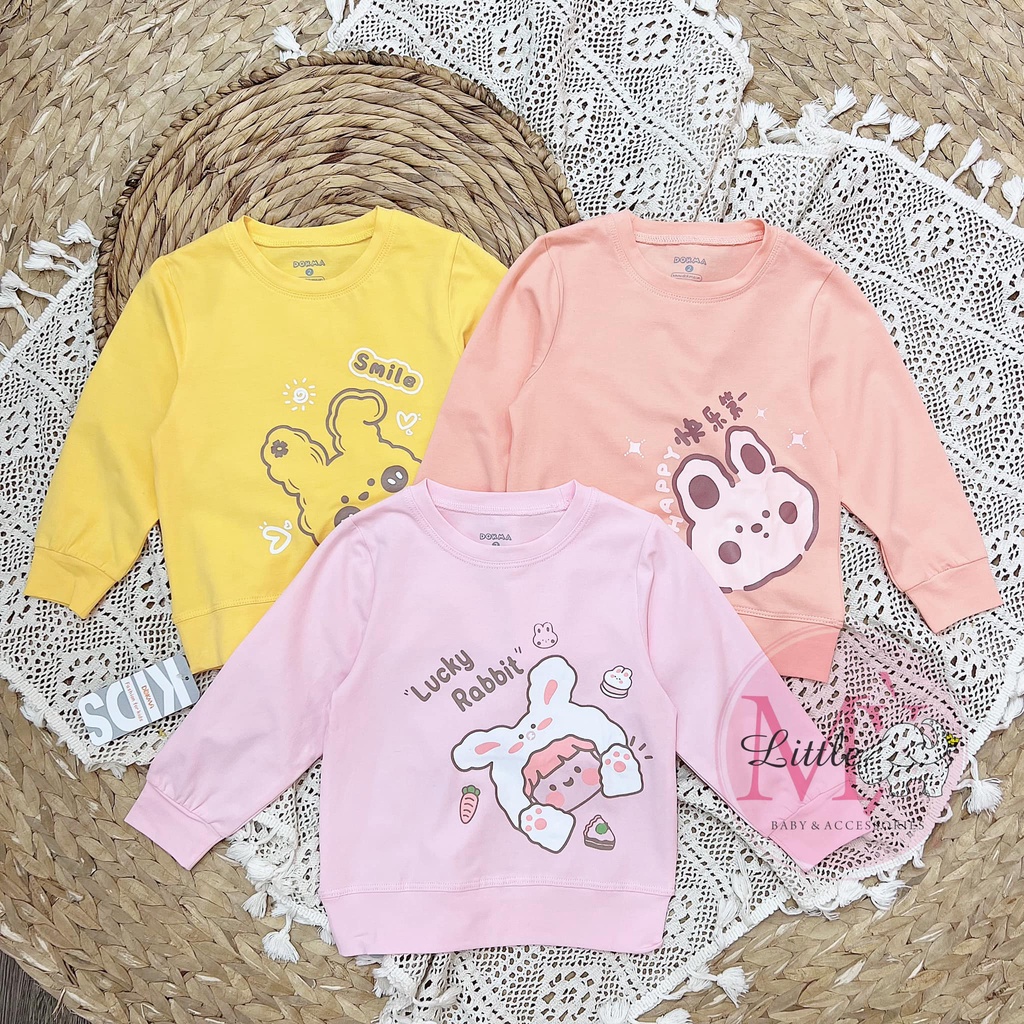 Áo cổ tròn dài tay bé gái Dokma