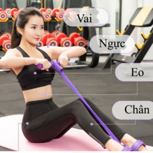 Dây Kéo Tập Thể Dục, Dây Kéo Lưng, Tập Bụng, Tập Gym 4 Ống Cao Su Đàn Hồi Đa Năng