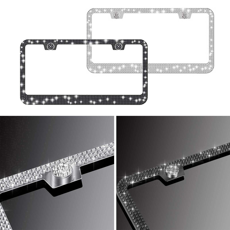 Khung Gắn Biển Số Xe Hơi Đính Đá Trang Trí Sang Trọng