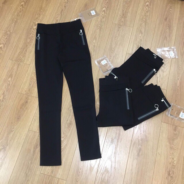 Quần legging Umi xuất Hàn 2 khoá hông chuẩn loại 1 (Ảnh thật + video)