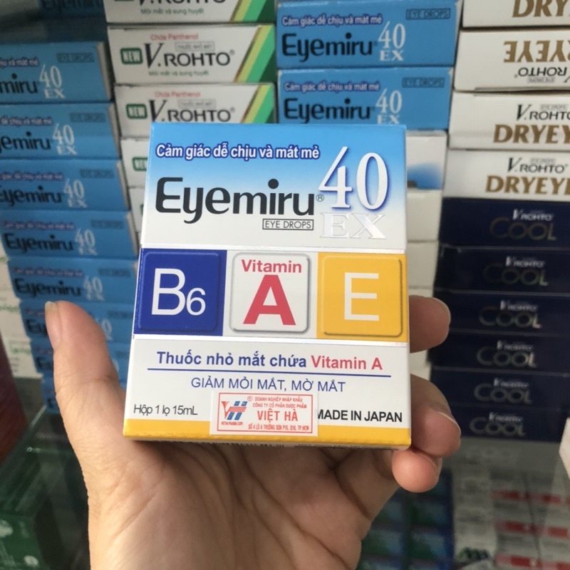 Nhỏ mắt Eyemiru 40 EX chính hãng Nhật giảm mỏi mắt mờ mắt mang lại cảm giác dễ chịu và mát mẻ