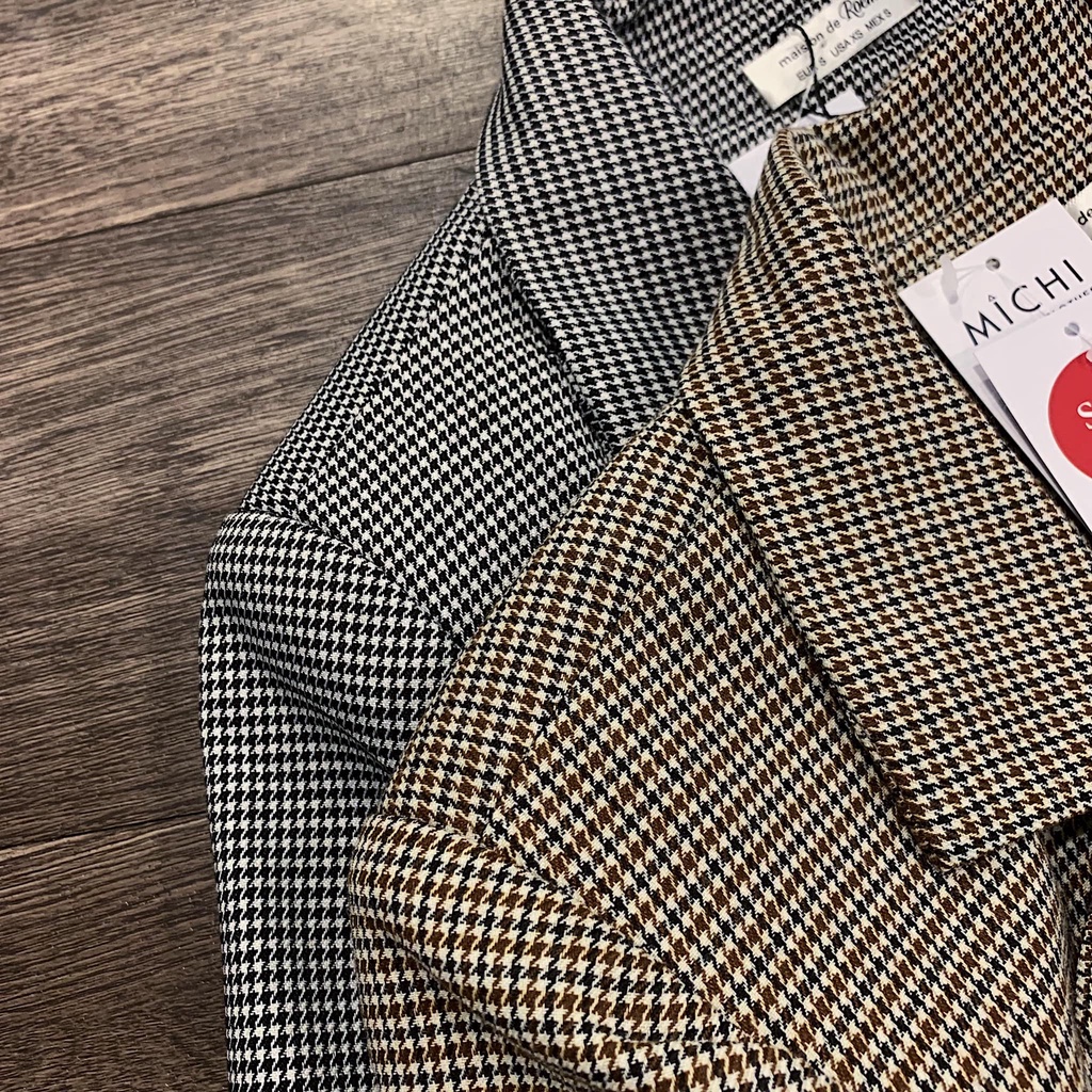 Áo blazer kẻ tay nhún - 86A02