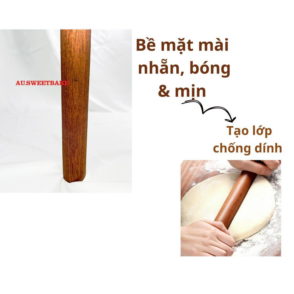 Cây lăn bột làm bánh bằng gỗ mun 30 cm , 25 cm/ dụng cụ cán bột nhà bếp cao cấp