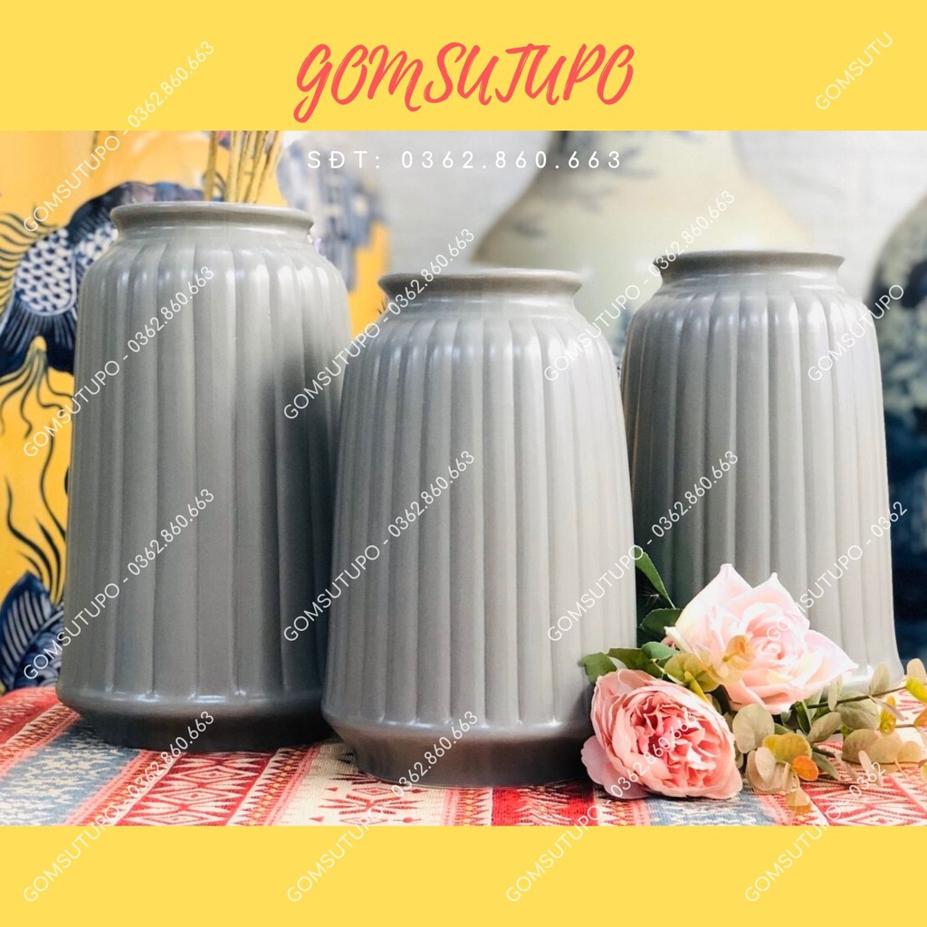 Lọ hoa Màu Pastel - Gốm Sứ Bát Tràng - Bình Hoa Tranh Trí - Nội Thất Decor - Phòng Khách - Bàn Làm Việc