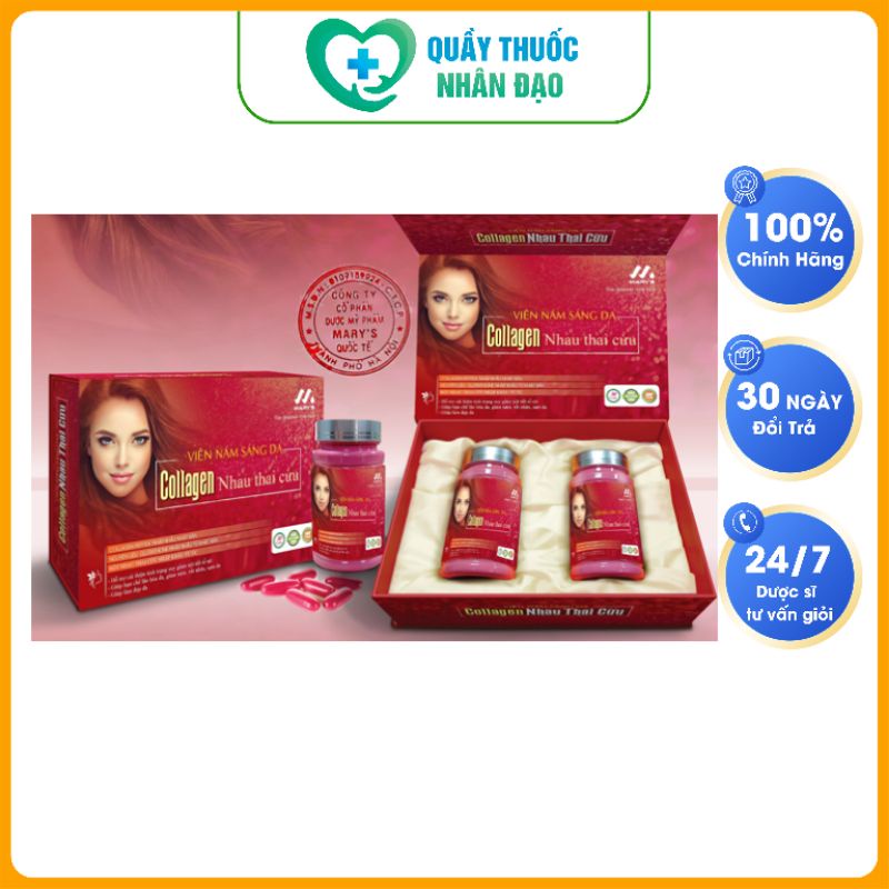 Viên nám sáng da Collagen Nhau thai cừu(hộp 2 lọ x 30 viên tặng kèm 1 lọ kem trị nám)