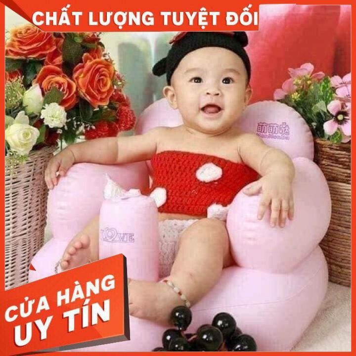 Ghế Hơi Tập Ngồi Cho Bé - Giao Màu Ngẫu Nhiên + Tặng 1 Bàn Chải Đánh Răng