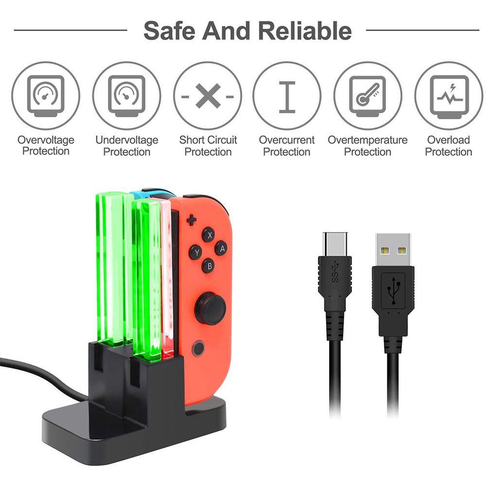 BTLIMER Đế Sạc Nhanh Có Đèn LED Báo Hiệu Cho Máy Chơi Game Nintendo Switch