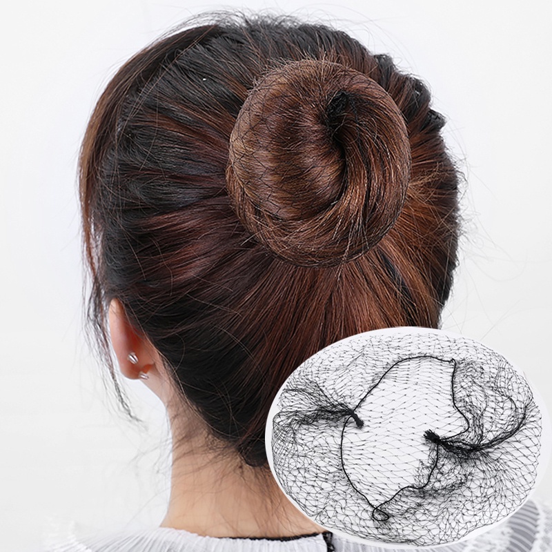 Set 10 Mũ Lưới Trùm Tóc Màu Đen Siêu Bền Độ Co Giãn Cao Cho Nữ