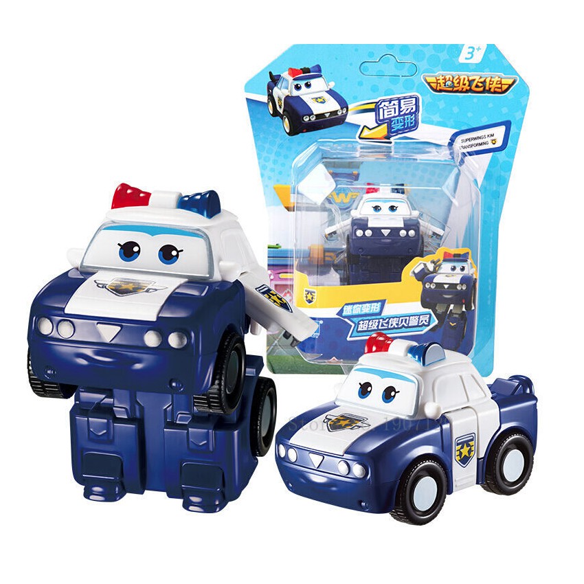 Kim team cảnh sát - máy bay mini mô hình đội bay siêu đẳng Super wings đồ chơi trẻ em