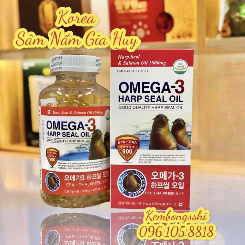 [HÀNG DATE MỚI] Dầu cá hải cẩu 3 mega bổ sung DHA, Hộp Đỏ 300 Viên