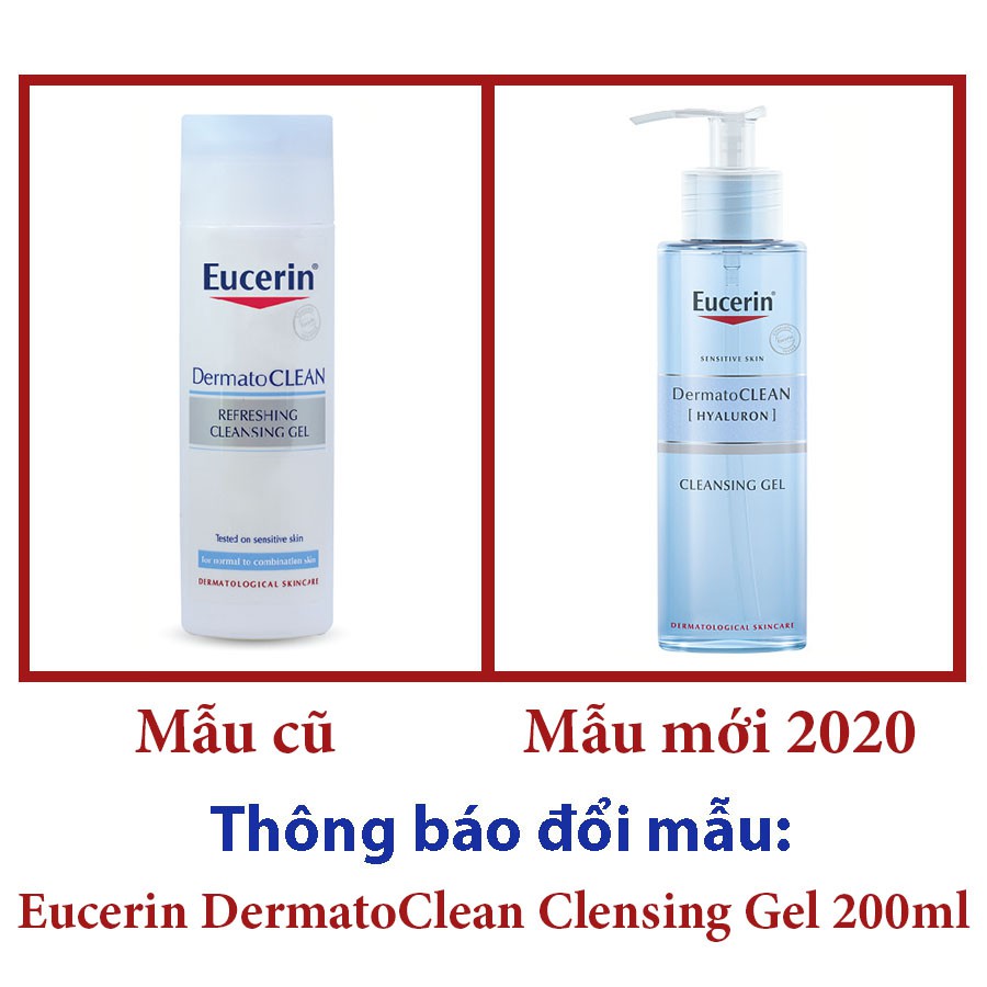 Sữa rửa mặt dành cho da nhạy cảm Eucerin DermatoClean Cleansing Gel 200ml