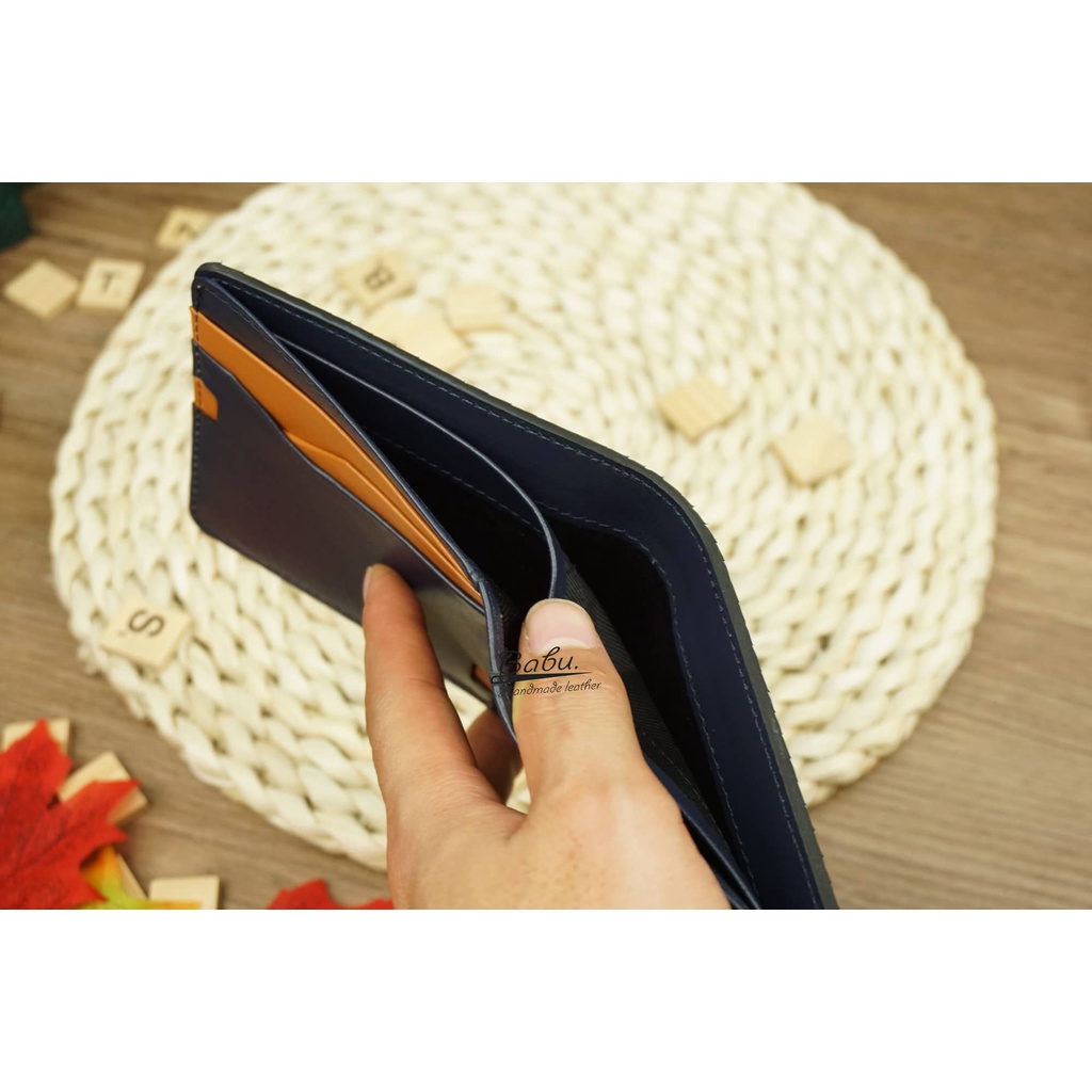 VÍ NAM DA THẬT DÁNG NGANG, VÍ DA NAM, BÓP DA TRĂN NAM Babu Handmade WL156