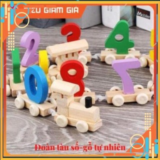 Đoàn tàu chở số bằng gỗ cho bé