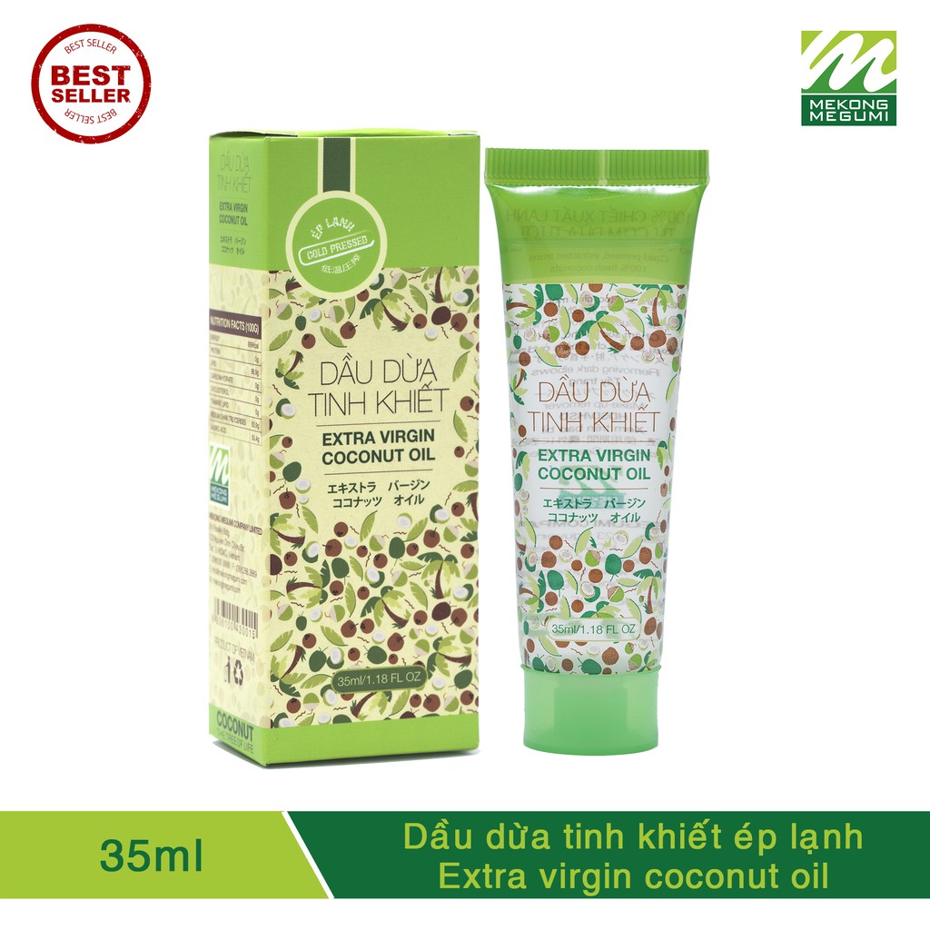 DẦU DỪA TINH KHIẾT ÉP LẠNH MEKÔNG MEGUMI (Extra Virgin Coconut Oil) _ 35ml