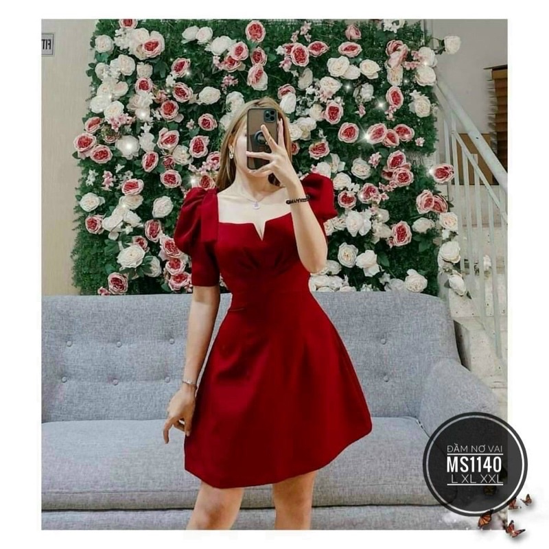 (SHOP TÁO ĐỎ BIGSIZE 50KG ĐẾN 90KG ) đầm xoè dây chéo ngực
